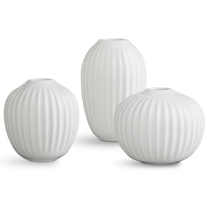 Sada 3 bielych váz Kähler Design Hammershoi Miniature