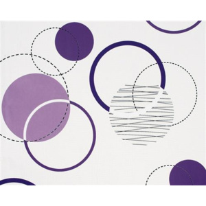 Vliesové tapety, kruhy fialové, Suprofil 50729, Marburg, rozmer 10,05 m x 0,53 m