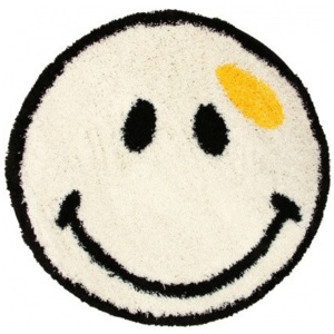 Kusový koberec Shaggy vlas 30mm Smile biely, Velikosti 80x80cm
