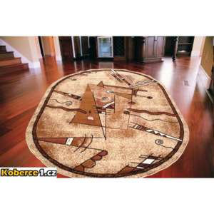 Kusový koberec PP Moderna béžový ovál, Velikosti 180x250cm