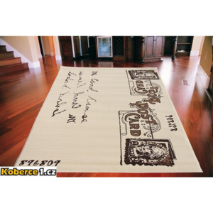 Kusový koberec PP Pohľadnica krémový, Velikosti 140x200cm