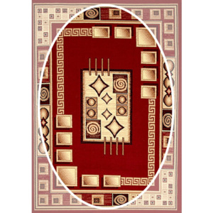 Kusový koberec PP Retine ovál červený, Velikosti 80x150cm