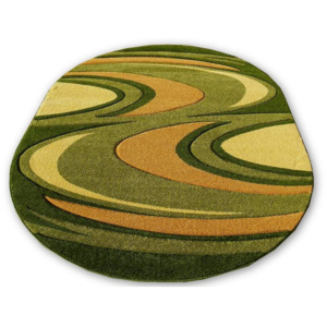Kusový koberec Vlny zelený ovál, Velikosti 60x100cm