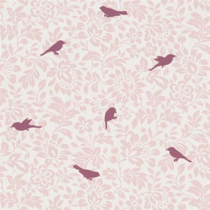 Vliesové tapety, vtáčiky ružové, Zuhause Wohnen 3 54717, Marburg, rozmer 10,05 m x 0,53 m