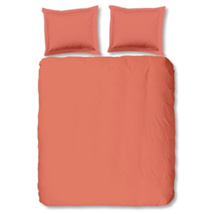Svetlooranžové bavlnené posteľné obliečky Uni, 140 x 200 cm