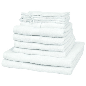 Domáce uteráky sada 12 kusov bavlna 500g/m² biele