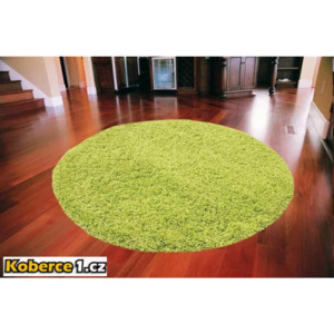 Kusový koberec Shaggy Fenia zelený kruh, Velikosti 80x80cm