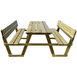 Piknikový stôl s operadlom, impregnované borovicové drevo
