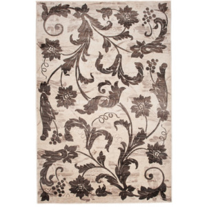 Luxusný kusový koberec Kvetovaný viskóza kremový, Velikosti 160x220cm