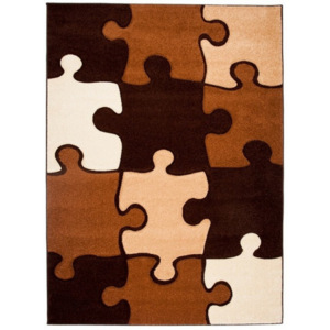 Kusový koberec Puzzle hnedý, Velikosti 80x150cm