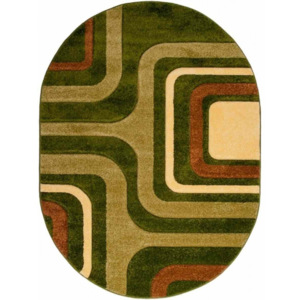 Kusový koberec Spoje zelený ovál, Velikosti 80x150cm