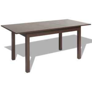 Rozkladací jedálenský stôl, tmavohnedý, 120/160x70x76.5 cm