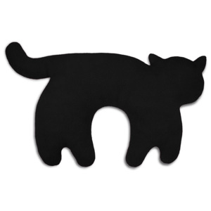 Leschi LESCHÍ Cestovní polštářek kočka Feline 46x25cm černá/černá