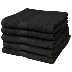 Domáce uteráky na ruky sada 5ks bavlna 500g/m² 50x100cm čierne