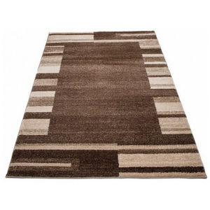 Luxusný kusový koberec pruhy v okraji sv. hnedý, Velikosti 160x220cm