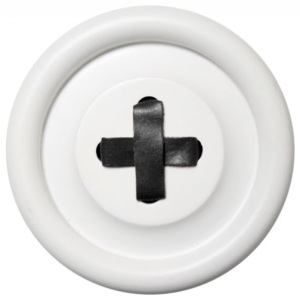 Drevený vešiak Button White/black 18 cm
