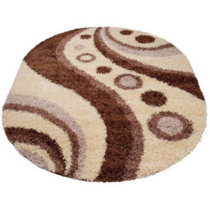 Kusový koberec Shaggy Mauro krémový ovál, Velikosti 80x150cm