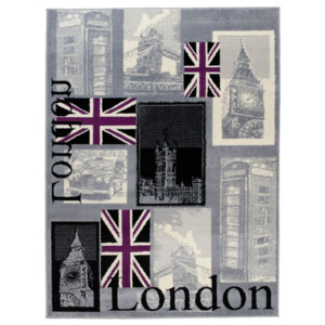 Kusový koberec PP London šedý, Velikosti 80x150cm
