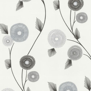 Vliesové tapety, kvety hnedo-sivé, Patchwork 1325520, P+S International, rozmer 10,05 m x 0,53 m