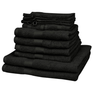 Domáce uteráky sada 12 kusov bavlna 500g/m² čierne