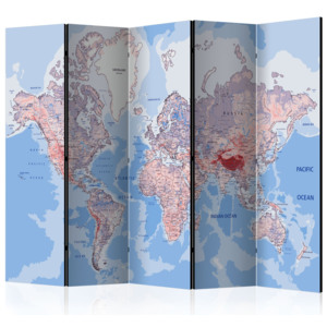 Paraván - Room divider – World map 225x172