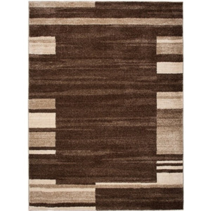 Luxusný kusový koberec pruhy v okraji 2 tmavo hnedý, Velikosti 80x150cm