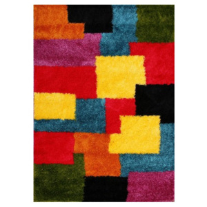 Kusový koberec Shaggy vlas 30mm Obdĺžniky viacfarebný, Velikosti 160x230cm
