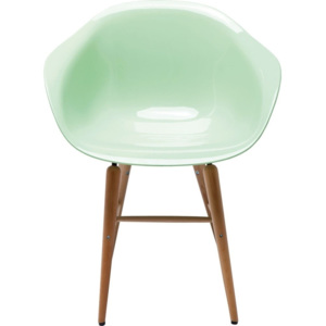 Svetlozelená stolička s opierkami Kare Design Forum