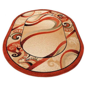 Kusový koberec Vlnenie terakotový ovál, Velikosti 60x100cm