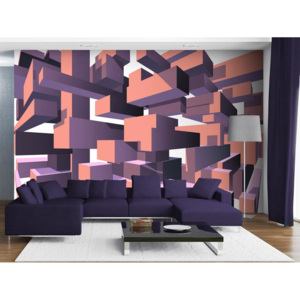 Murando DeLuxe 3D tapeta - Konstrukce fialová 150x105 cm
