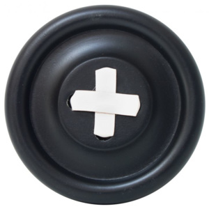 Drevený vešiak Button Black/White 18 cm