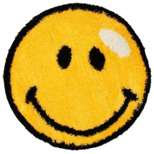 Kusový koberec Shaggy vlas 30mm Smile žltý, Velikosti 67x67cm