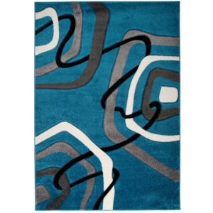 Kusový koberec Moderné tvary modrý 60x100, Velikosti 60x100cm