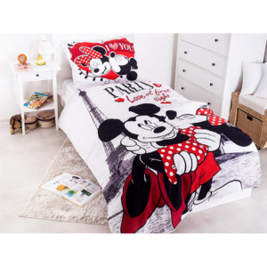 Jerry Fabrics obliečky Mickey and Minnie v Paříži 140x200 70x90