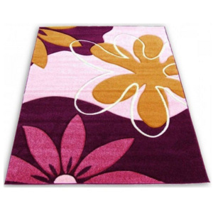 Kusový koberec Kvety fialový, Velikosti 80x150cm