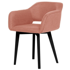 Broskyňovooranžová jedálenská stolička s čiernymi nohami My Pop Design Oldenburg