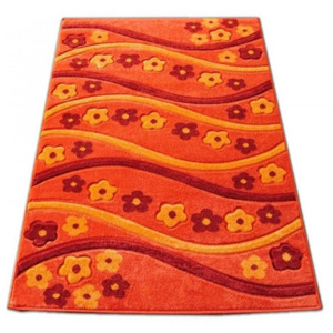 Kusový koberec Kvietky oranžový, Velikosti 133x180cm