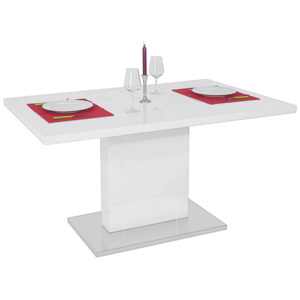 Jedálenský Stôl Otto 140 biela, farby nerezovej ocele 140/76/90 cm