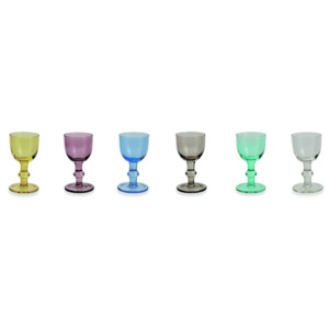 Sada 6 farebných pohárov Villa d'Este Avenue