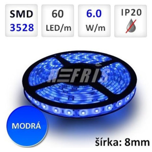 LED pásik 60x SMD2835 6W/m 1m modrý IP20 PremiumLED 2367
