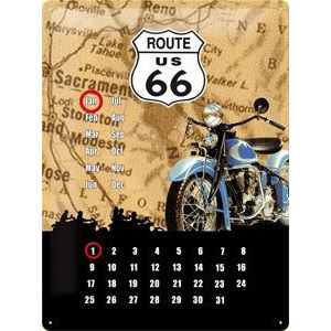 Nostalgic Art Plechová ceduľa: Route 66 (Kalendár) - 30x40 cm