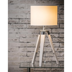 Stolová lampa 74-64 3-legged wood fabric shade round-Komfort-nábytok