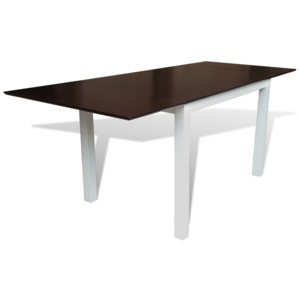 Rozkladací jedálenský stôl z masívu 195 cm, hnedý/biely