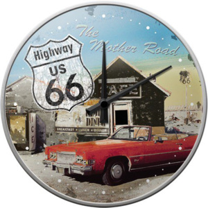 Nostalgic Art Nástenné hodiny - Route 66 Red Car