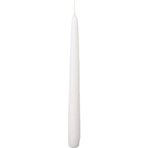 Sviečka kónická 24cm matná biela, 2 ks