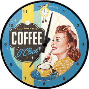 Nostalgic Art Nástenné hodiny – Coffee O'Clock