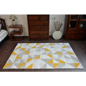 18214/251 Moderný koberec scandi žlté trojuholníky 140x200 cm