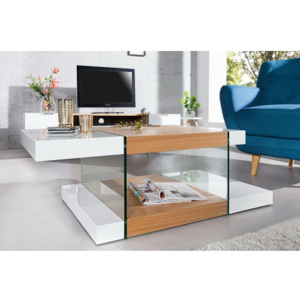 Konferenčný stôl 36199 110x60cm Onyx Biely/dub-Komfort-nábytok