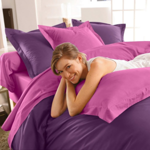 Blancheporte Jednofarebná posteľná bielizeň, bavlna zn. Colombine purpurová napínacia plachta 90x190cm