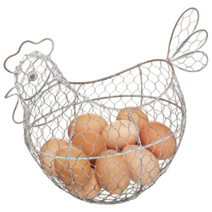 Drôtený košík na vajíčka Antique - sliepočka